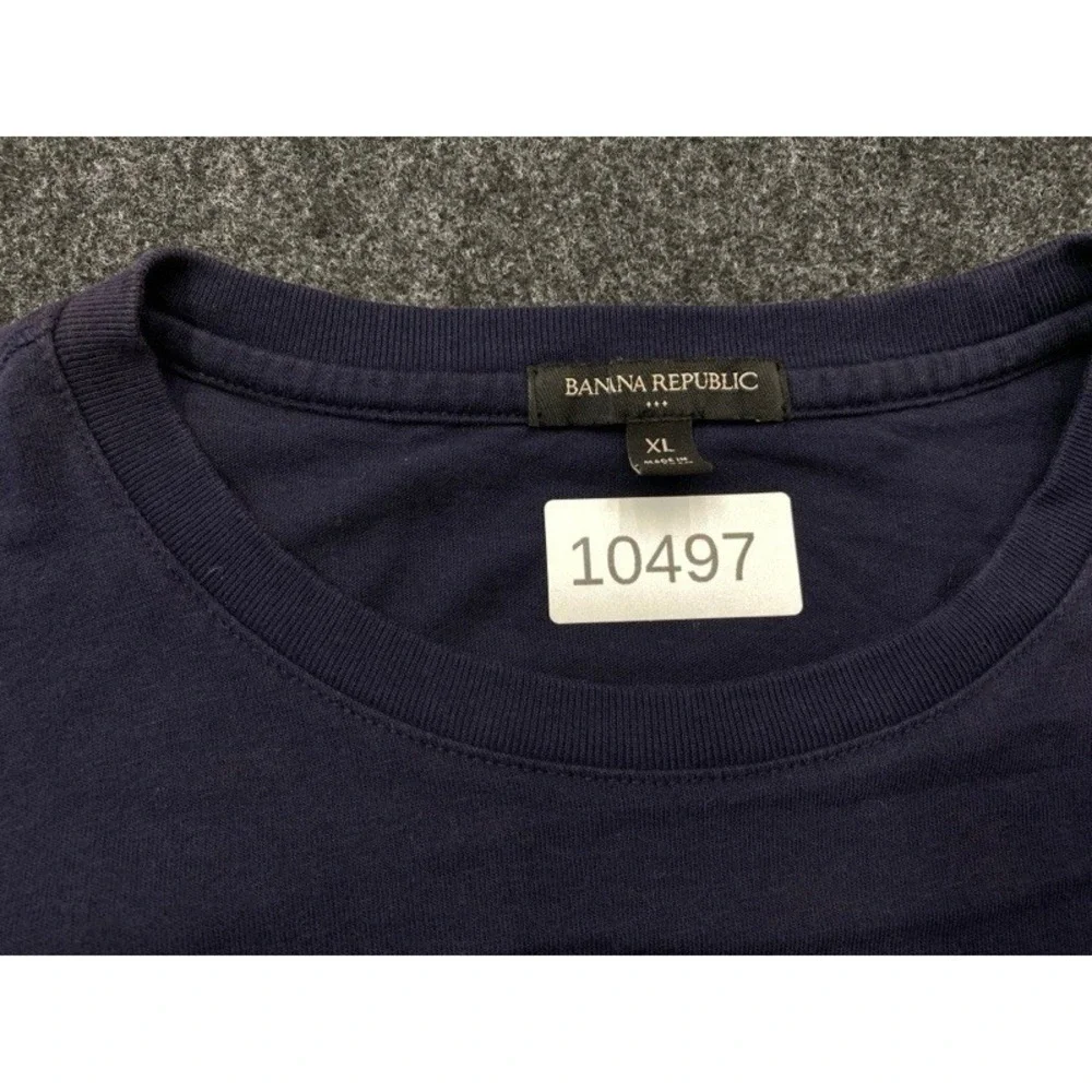 Banana Republic Long Sleeve T-Shirt Mens XL Navy American Explorer Graphic Tee
